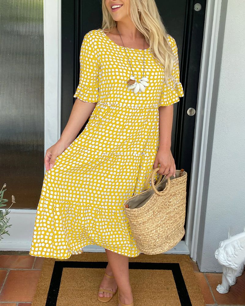 Léna™ | Breezy Polka Dot Midi Dress