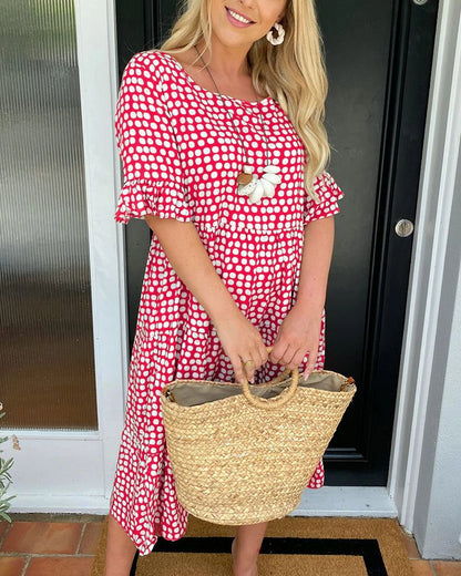 Léna™ | Breezy Polka Dot Midi Dress