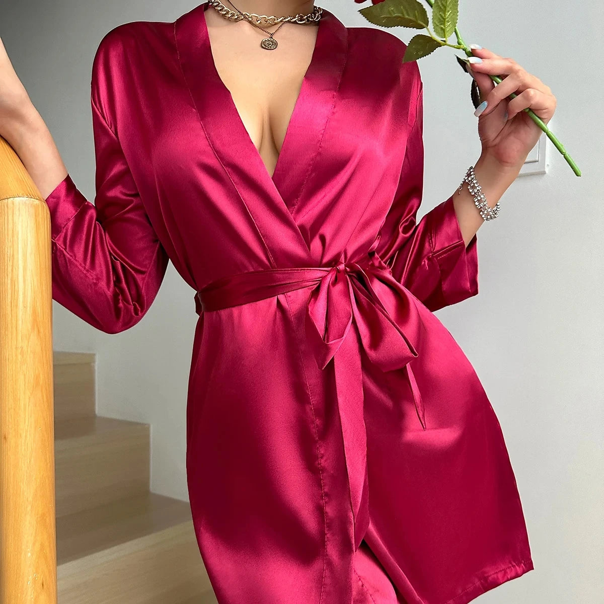 Noire Luxe™ - Satin Kimono Robe