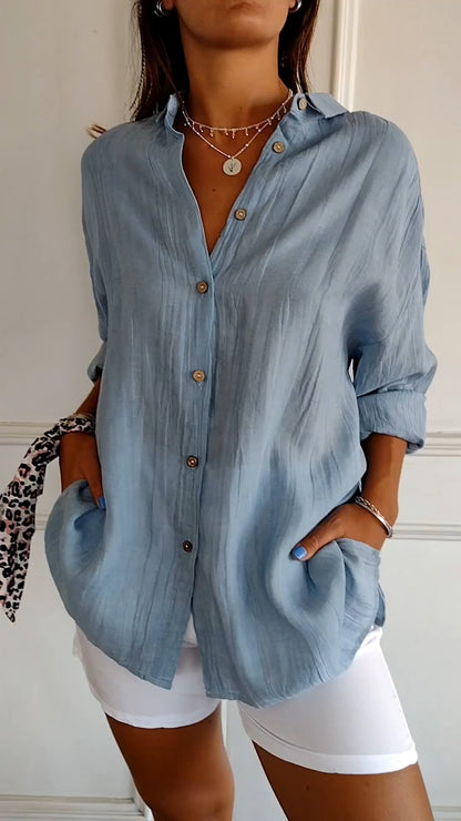 Sasha™ - Effortless Linen Button-Up