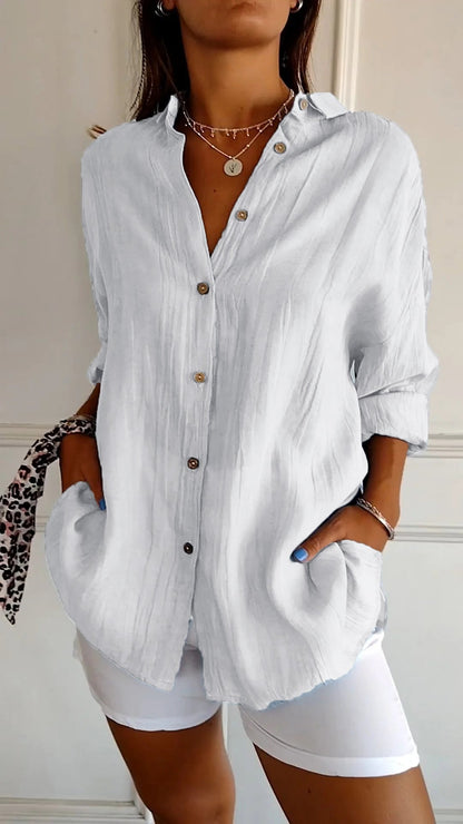 Sasha™ - Effortless Linen Button-Up